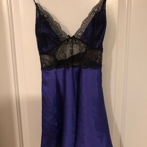 Black lace and purple satin VS lingerie NWOT